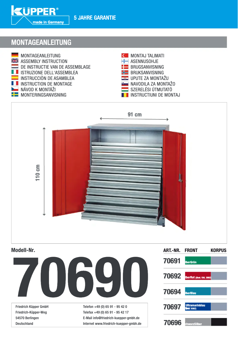 Page n°1 - Manuel utilisateur Küpper 70692