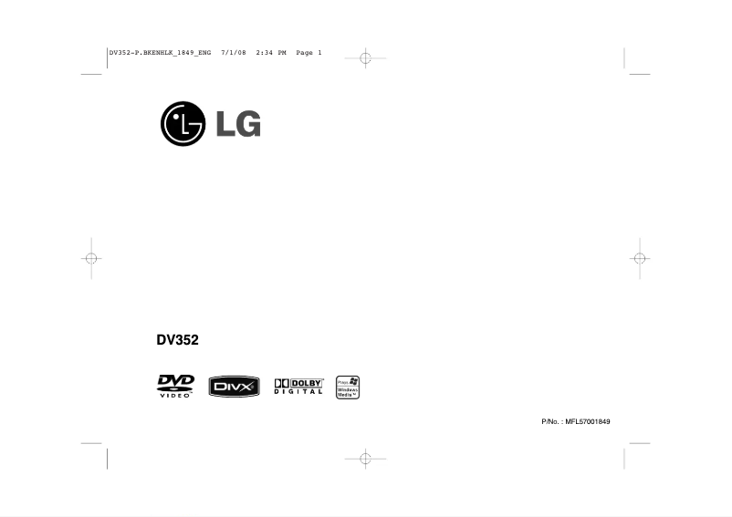 Image de la première page du manuel de l'appareil DV352