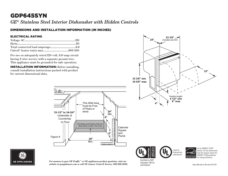 Image de la première page du manuel de l'appareil GDP645SYNFS