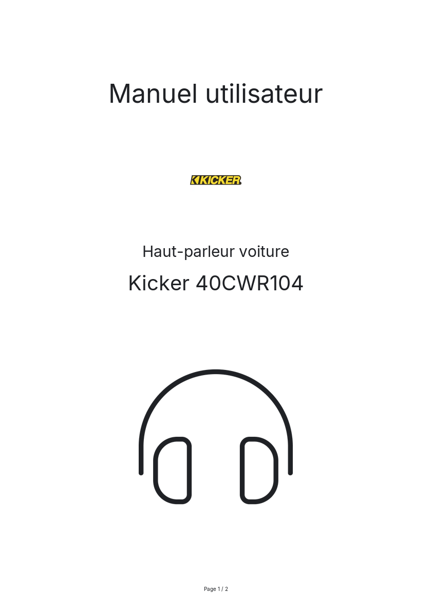 Image de la première page du manuel de l'appareil 40CWR104