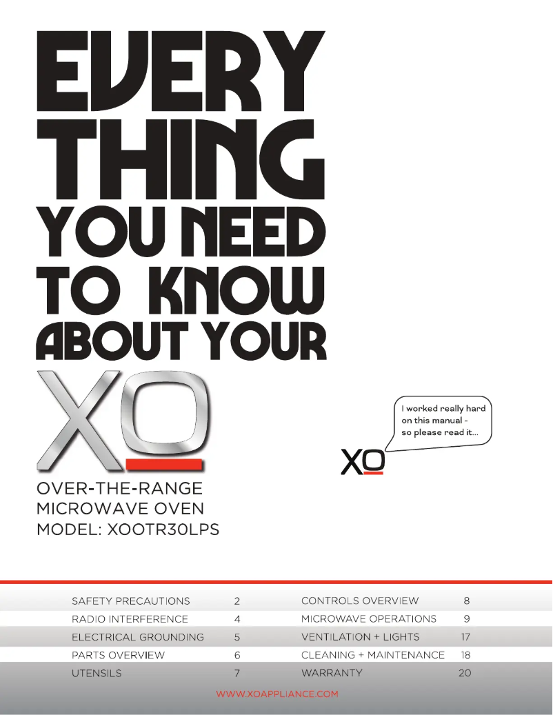 Page n°1 - Manuel utilisateur XO XOOTR30LPS