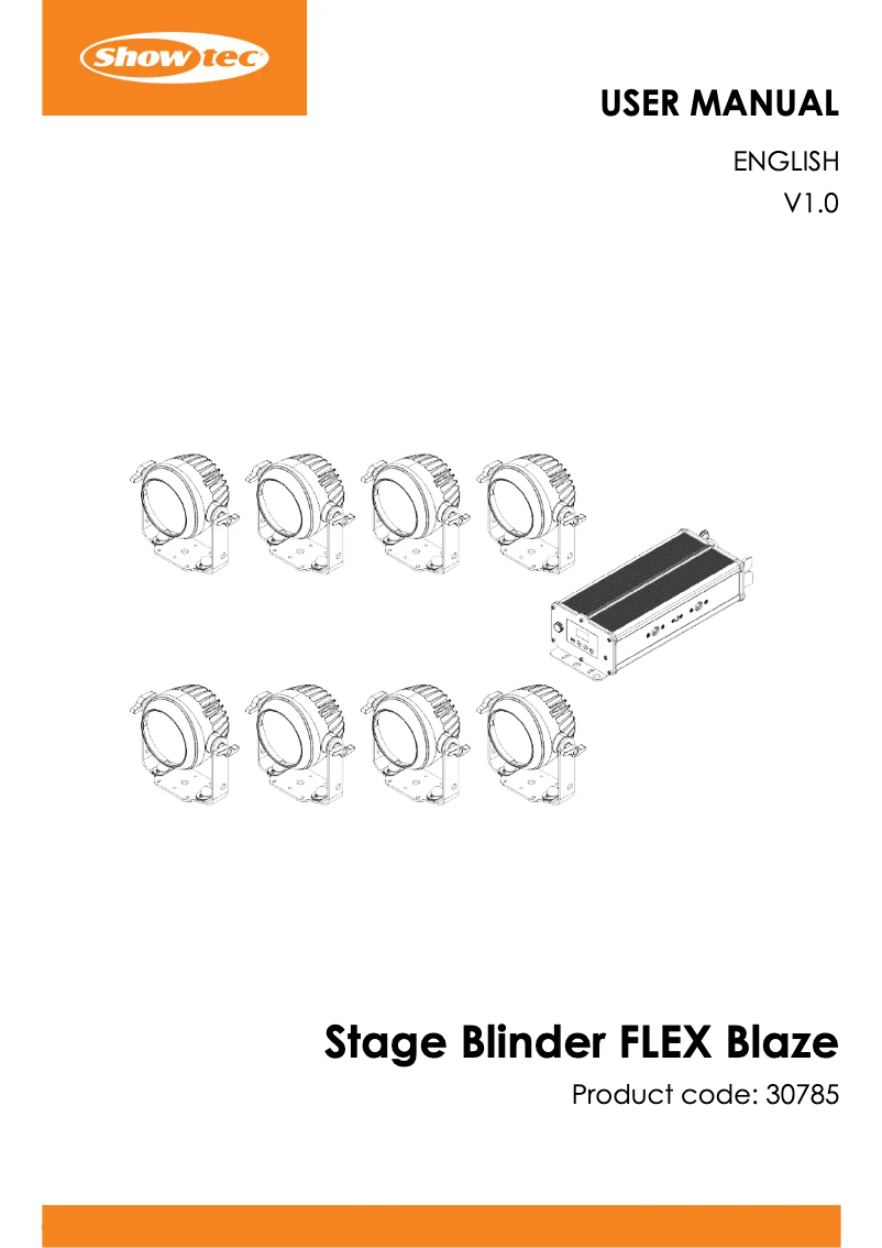 Page 1 de la notice Manuel utilisateur Showtec Stage Blinder FLEX Blaze