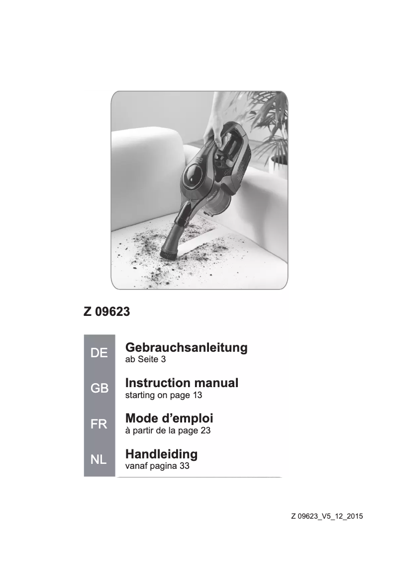 Image de la première page du manuel de l'appareil Z 09623