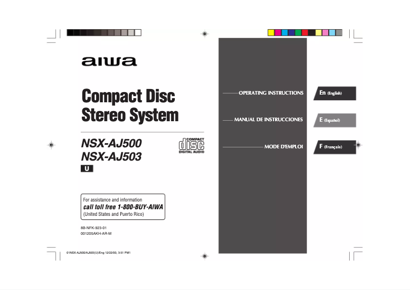 Page n°1 - Manuel utilisateur Aiwa NSX-AJ503