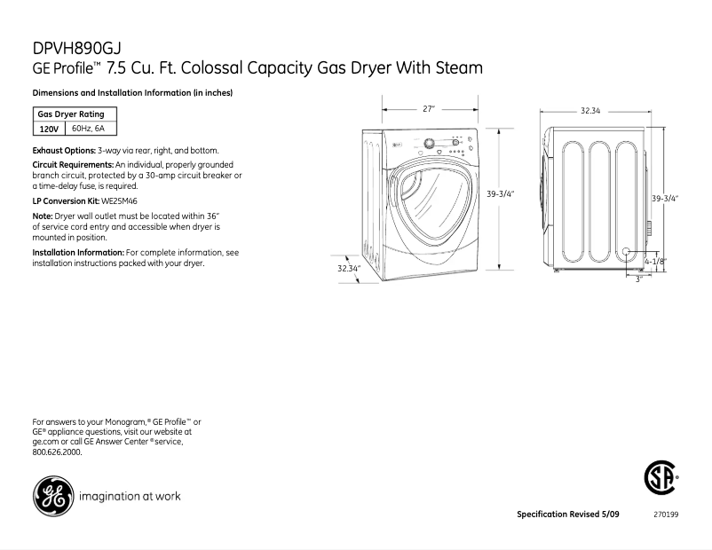 Image de la première page du manuel de l'appareil Profile DPVH890GJMV