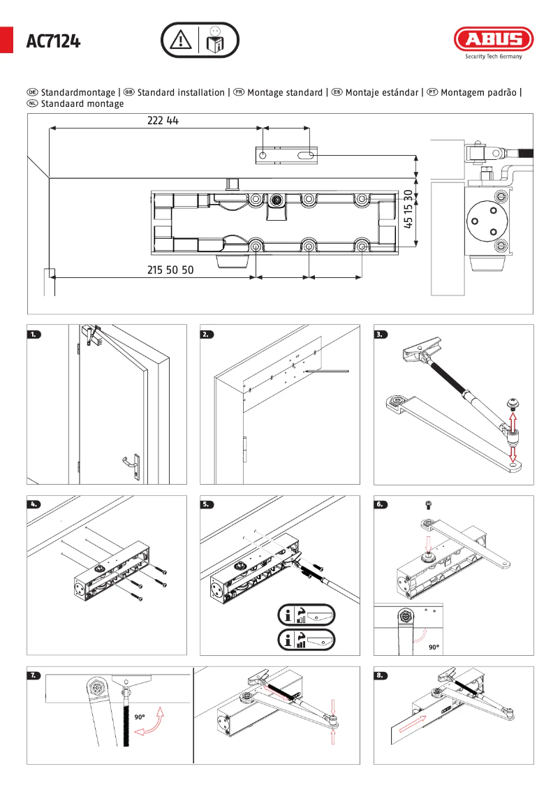 Page 1 de la notice Instructions / montage Abus AC7124