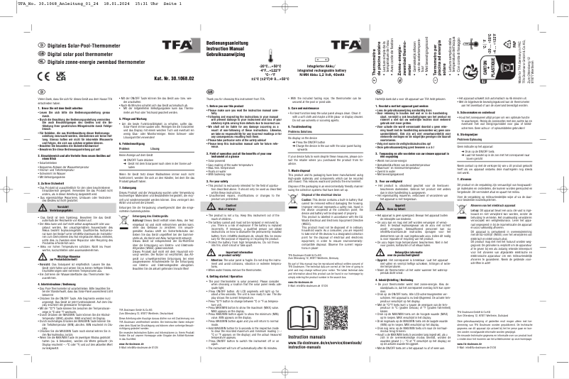 Image de la première page du manuel de l'appareil 30.1068.02