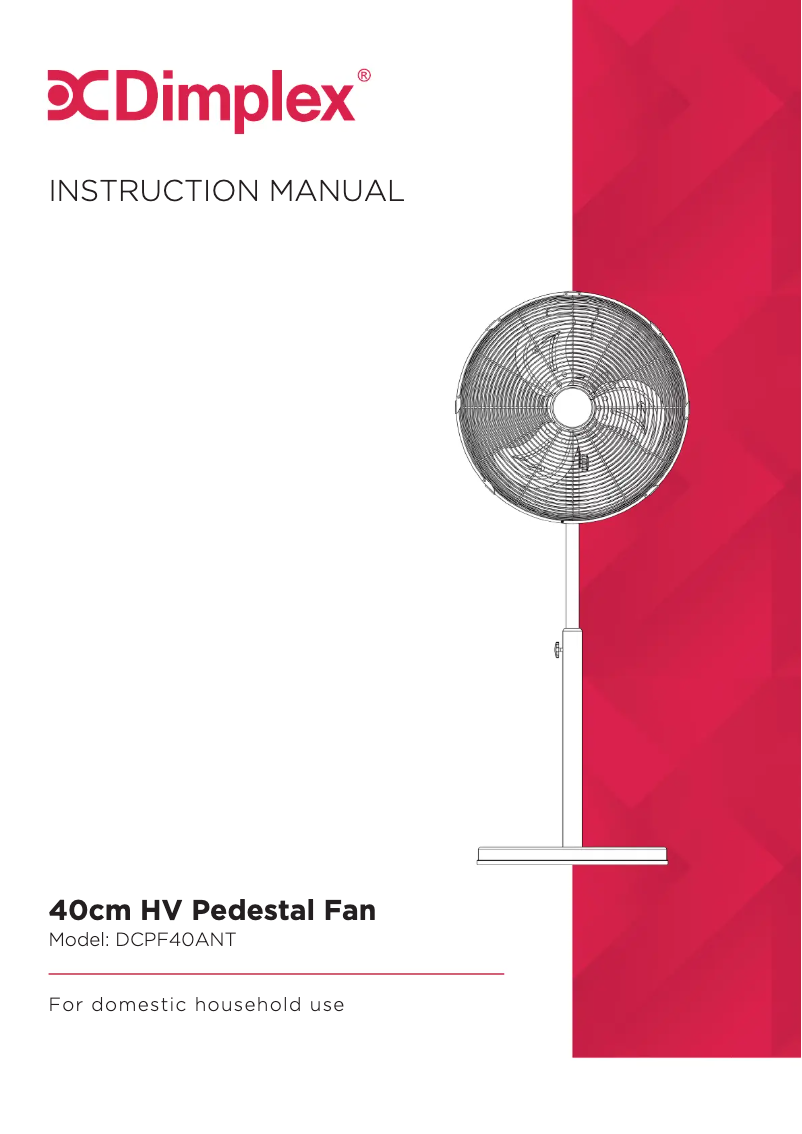 Page 1 de la notice Manuel utilisateur Dimplex DCPF40ANT