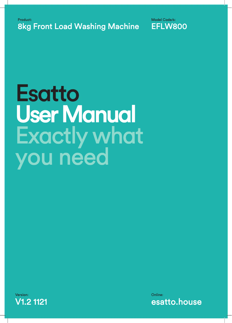 Page n°1 - Manuel utilisateur Esatto EFLW800