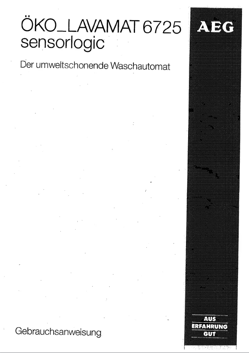 Page 1 de la notice Manuel utilisateur AEG Lavamat 6725