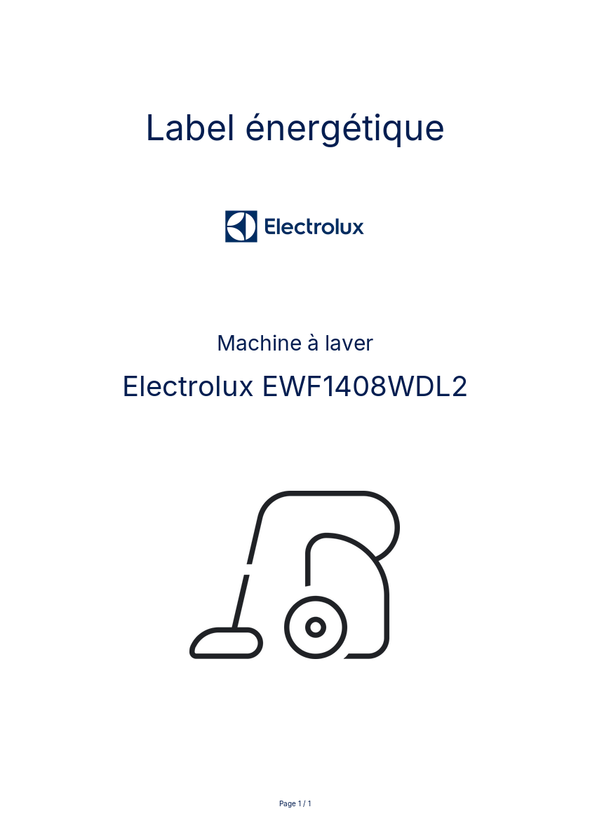 Image de la première page du manuel de l'appareil EWF1408WDL2