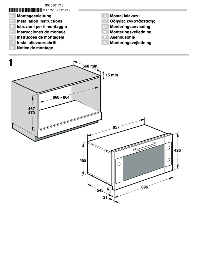 Page n°1 - Guide d'installation Neff B9481N3