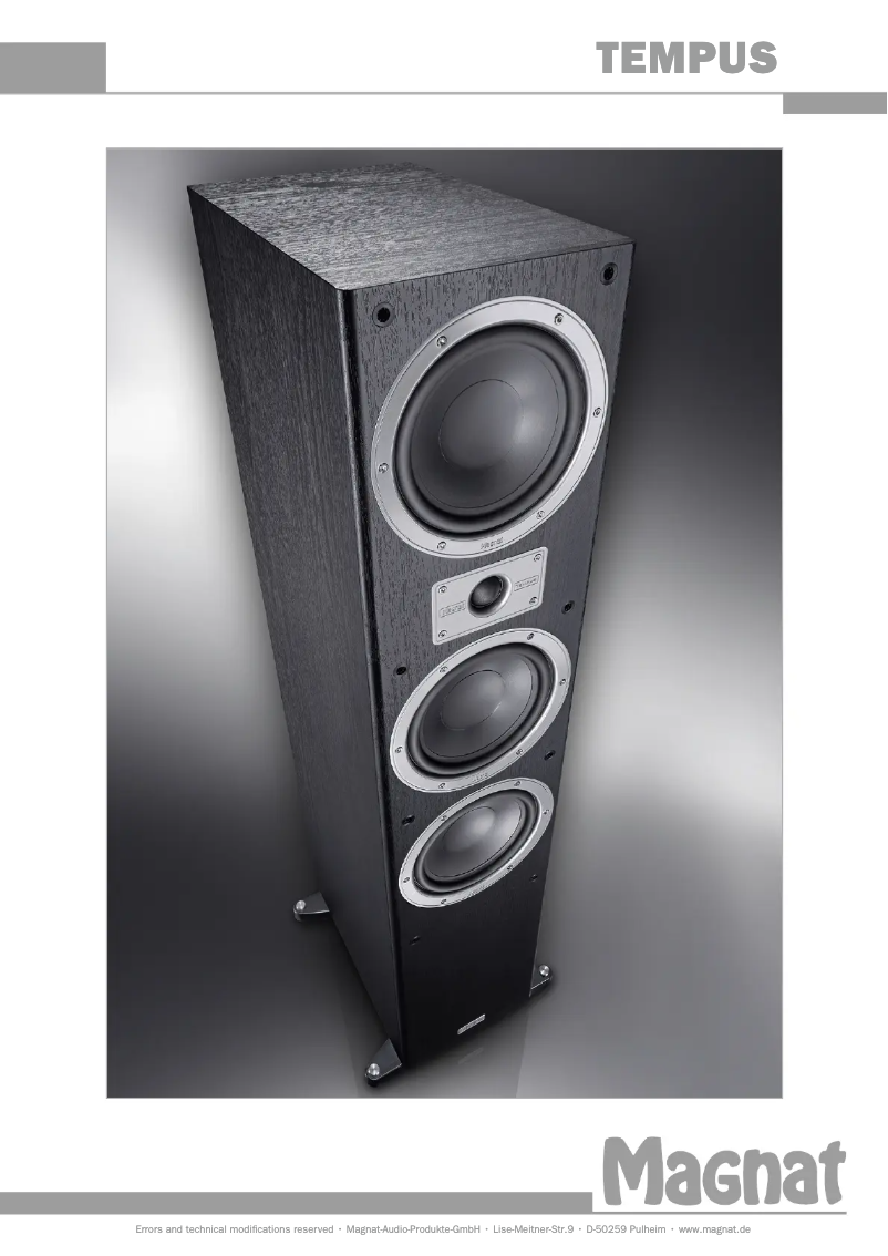 Page 1 de la notice Fiche technique Magnat Tempus Sub 300A