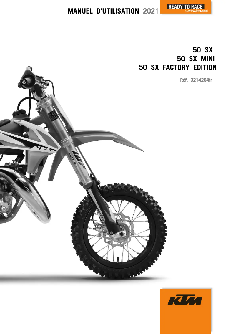 Page 1 of the manual User Manual KTM 50 SX Mini (2021)
