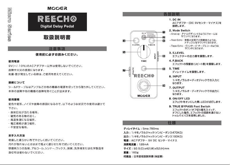 Image de la première page du manuel de l'appareil Reecho