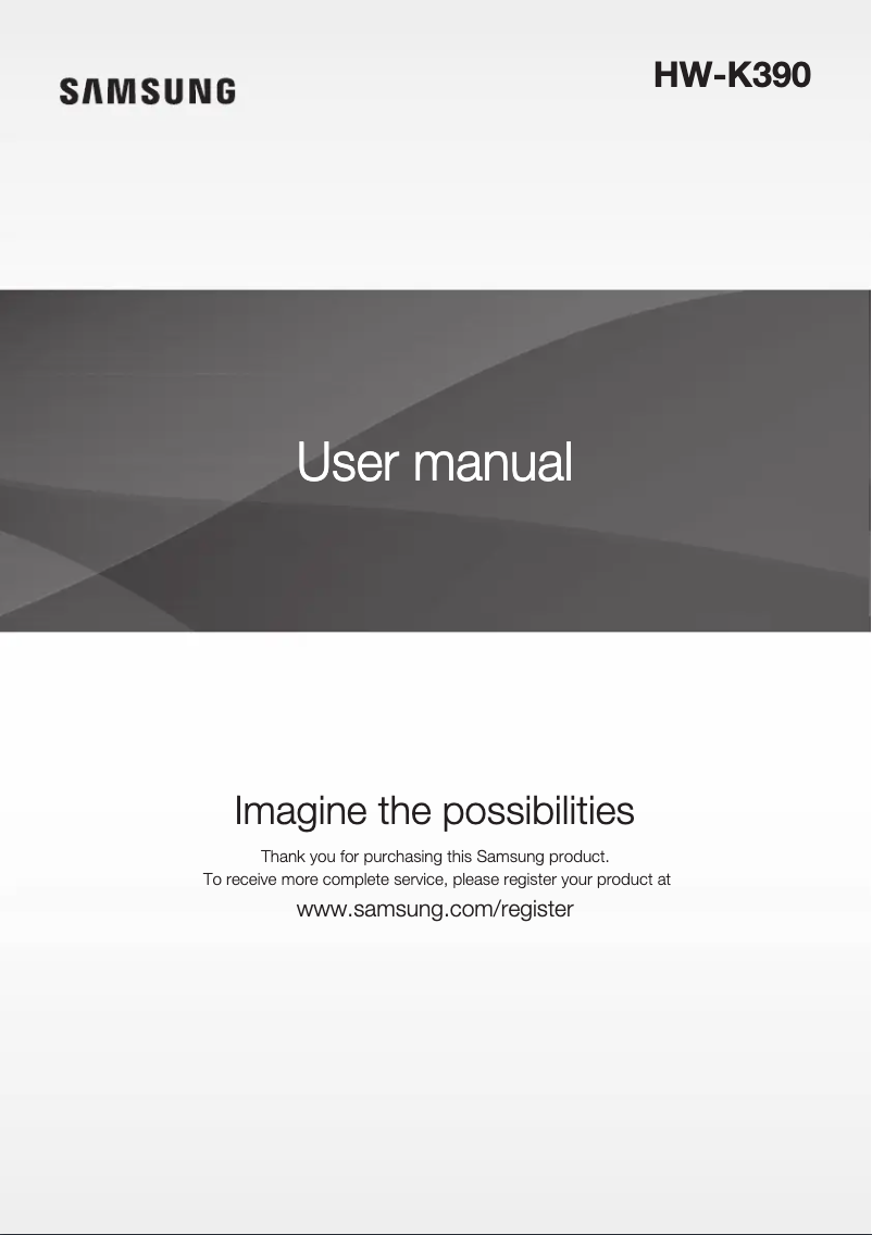 Image de la première page du manuel de l'appareil HW-K390