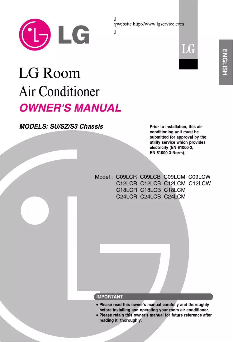 Page n°1 - Manuel utilisateur LG HSUC096ZRL0