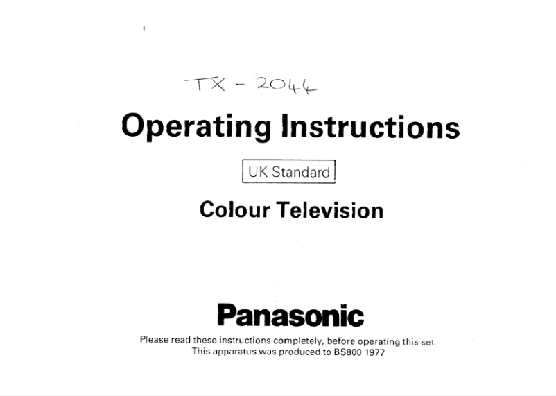 Página 1 del manual Manual de usuario Panasonic TX-2044
