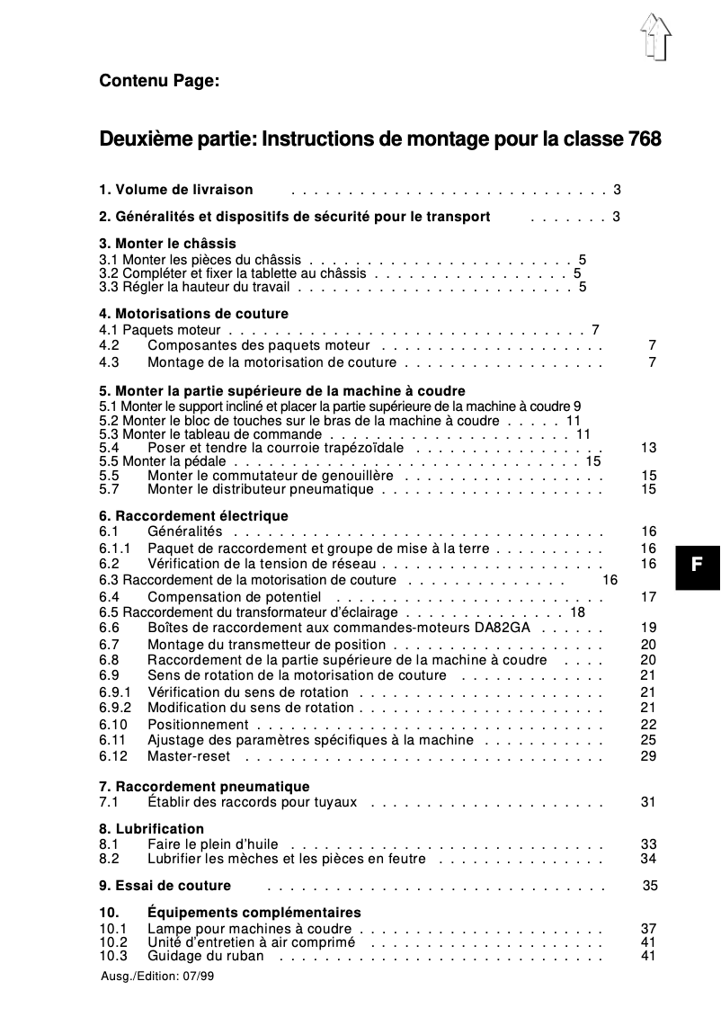 Page 1 de la notice Guide d'installation Dürkopp Adler 768