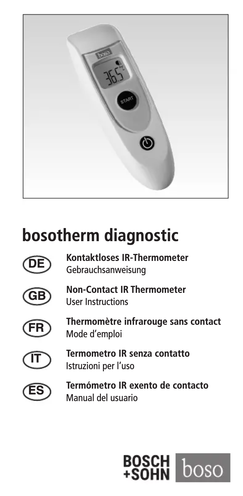 Page n°1 - Manuel utilisateur Boso Bosotherm Diagnostic