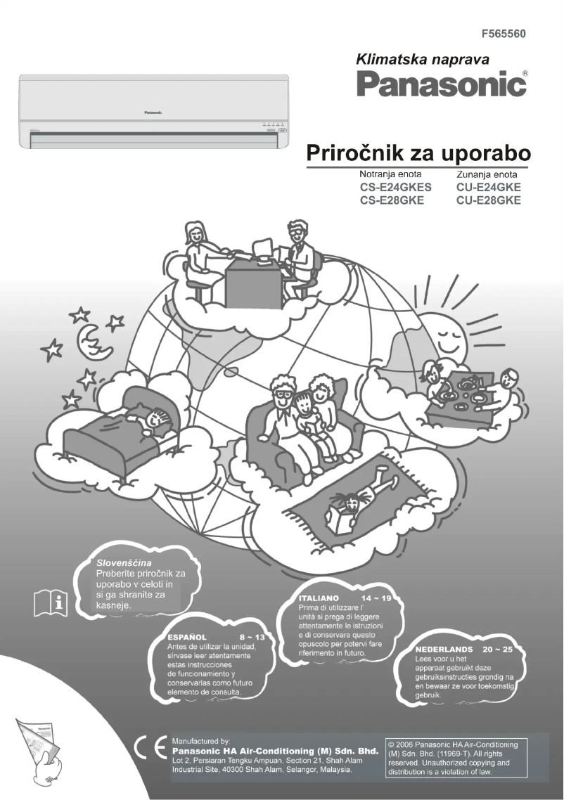 Page 1 de la notice Manuel utilisateur Panasonic CU-E28GKE