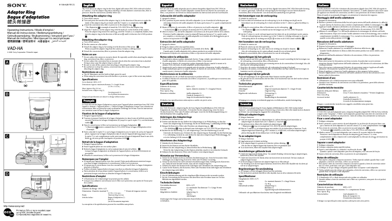 Image de la première page du manuel de l'appareil VAD-HA