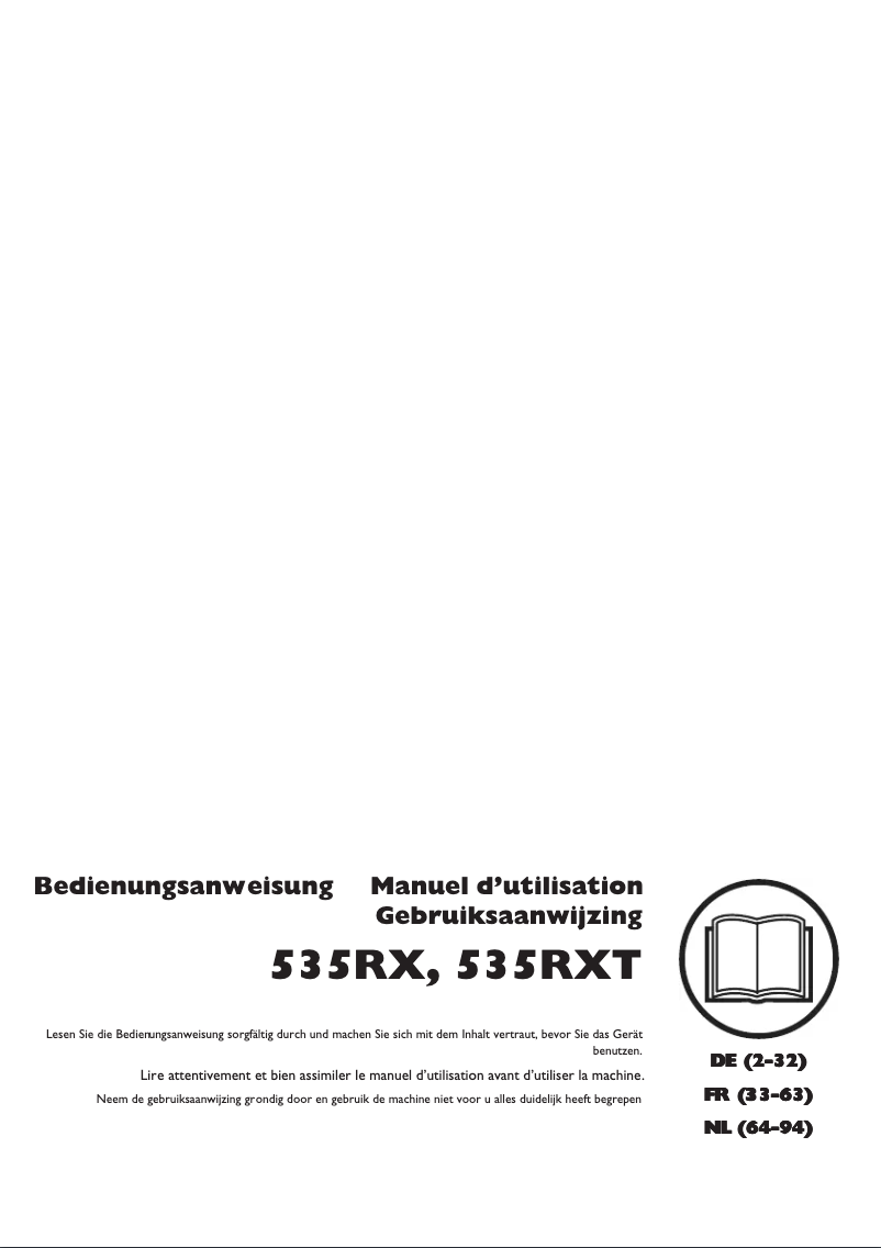 Image de la première page du manuel de l'appareil 535RX