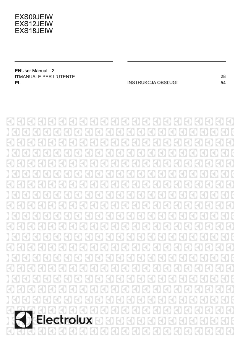 Page n°1 - Manuel utilisateur Electrolux EXS09JEIWI