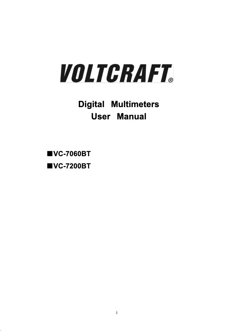 Page 1 de la notice Manuel utilisateur Voltcraft VC-7200BT