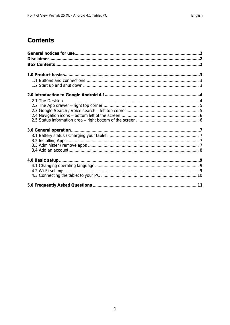 Image de la première page du manuel de l'appareil ProTab 25 XL