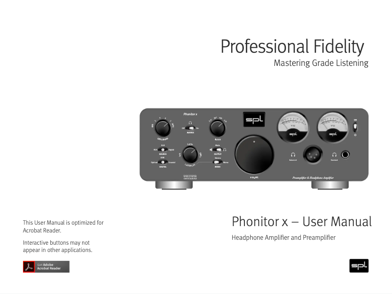 Página 1 del manual Manual de usuario SPL Phonitor x