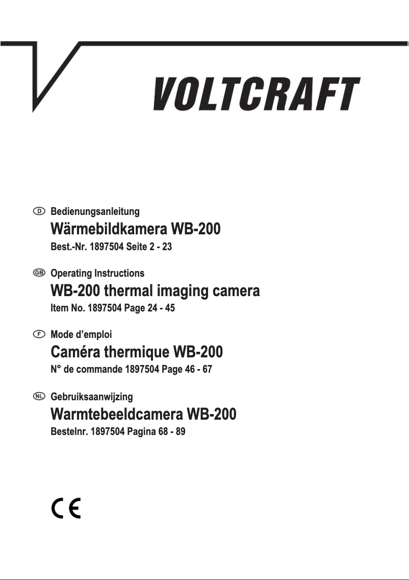 Page 1 de la notice Manuel utilisateur Voltcraft WB-200