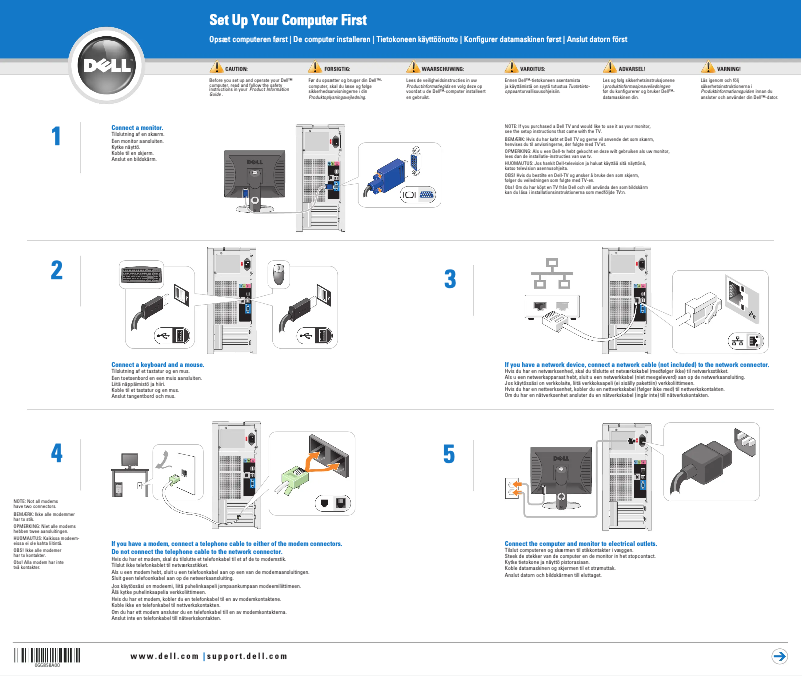 Page n°1 - Guide d'installation Dell E310