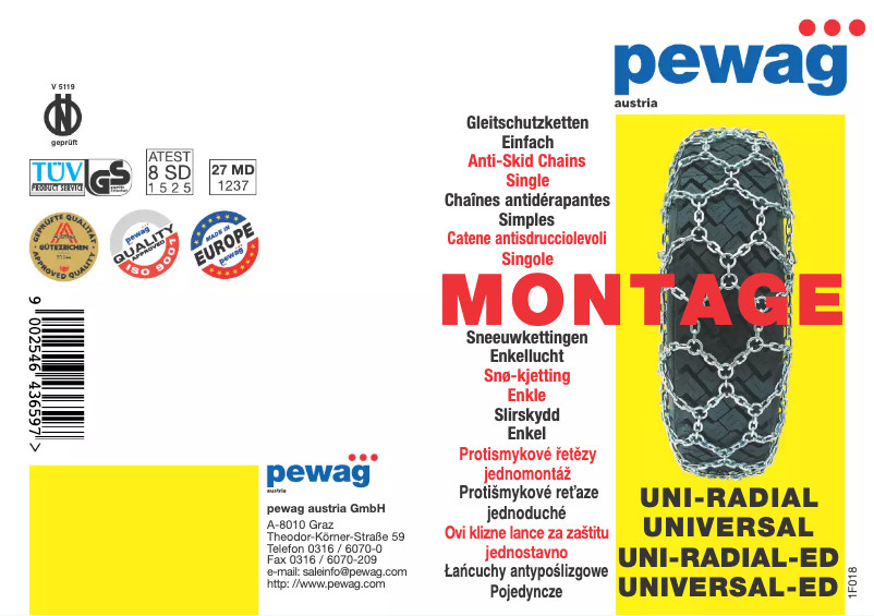 Page n°1 - Manuel utilisateur Pewag Universal ED
