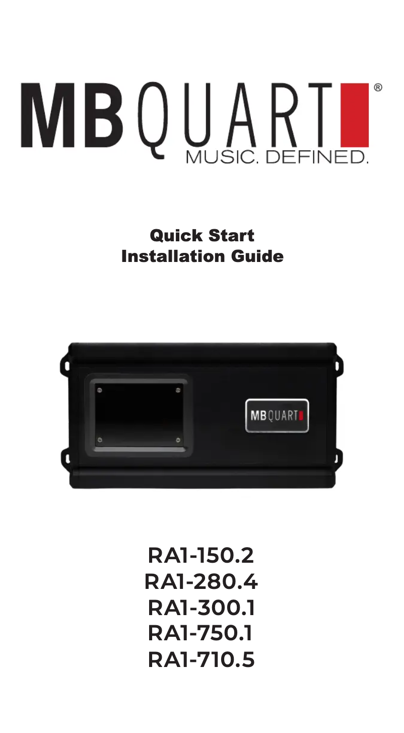 Page n°1 - Guide de démarrage rapide MB Quart RA1-710.5