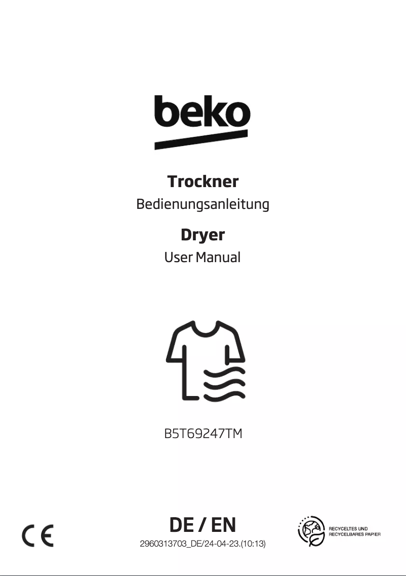 Image de la première page du manuel de l'appareil B5T69247TM