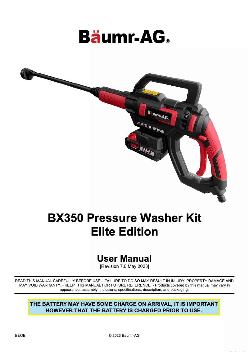 Image de la première page du manuel de l'appareil BX350 Elite Edition