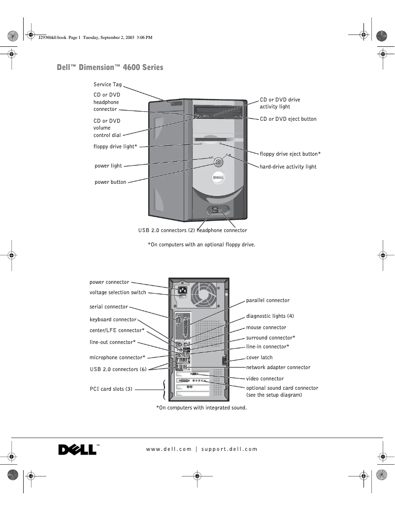 Page n°1 - Mode d'emploi Dell Dimension 4600