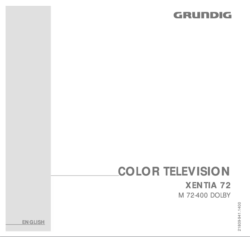 Image de la première page du manuel de l'appareil Xentia 72 M 72 400 DOLBY