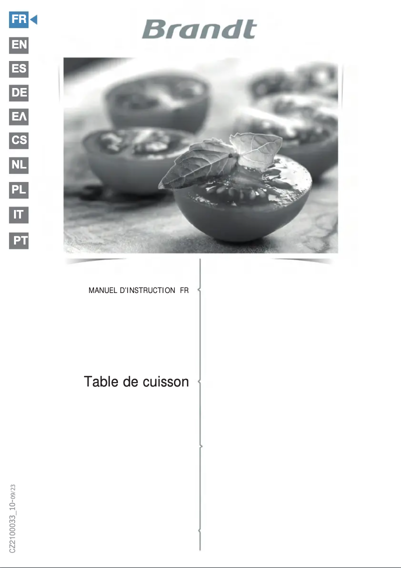 Page 1 de la notice Manuel utilisateur Brandt BPI1631UB