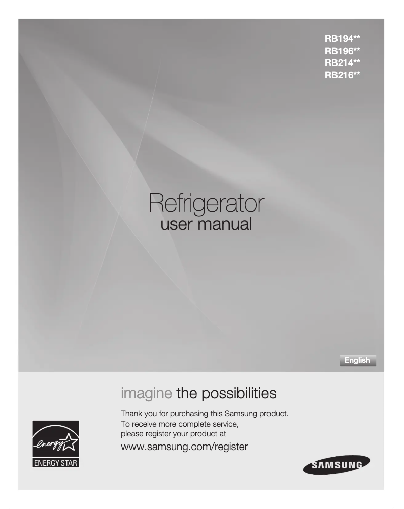 Page n°1 - Manuel utilisateur Samsung RB194ACWP