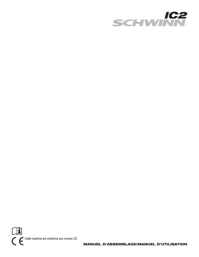 Page 1 de la notice Manuel utilisateur Schwinn IC2 I