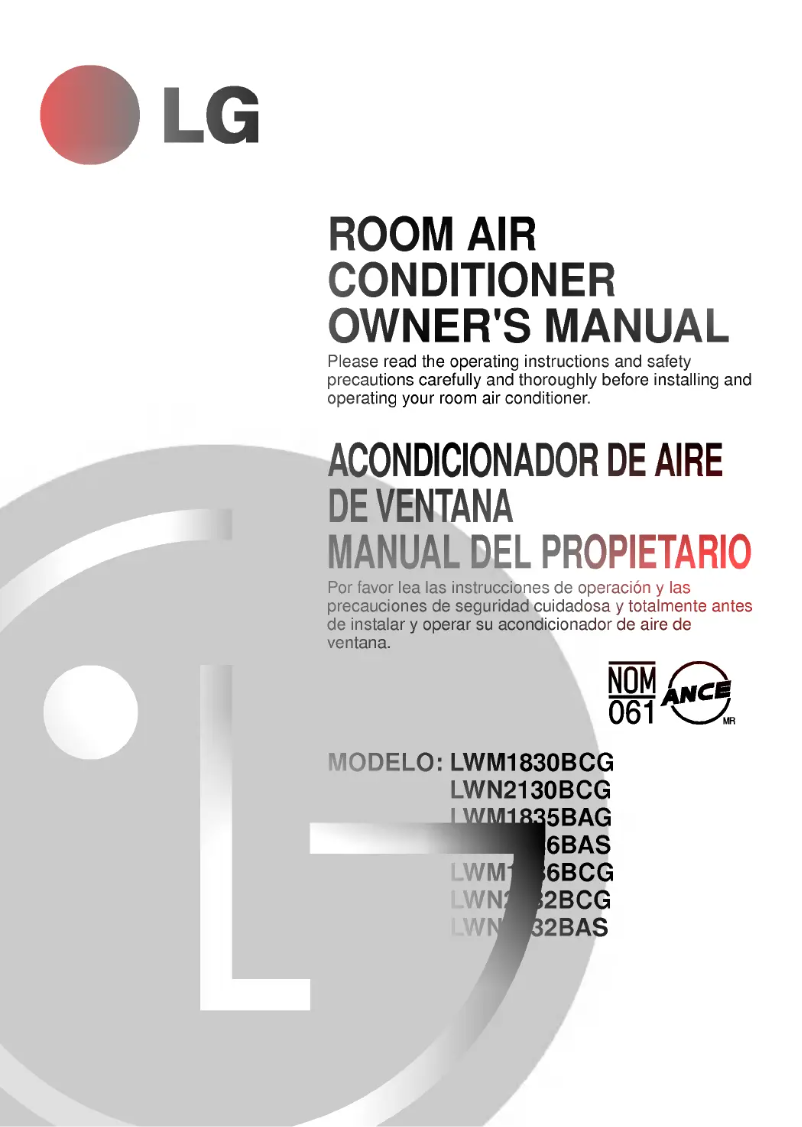 Image de la première page du manuel de l'appareil LWN2432BCG