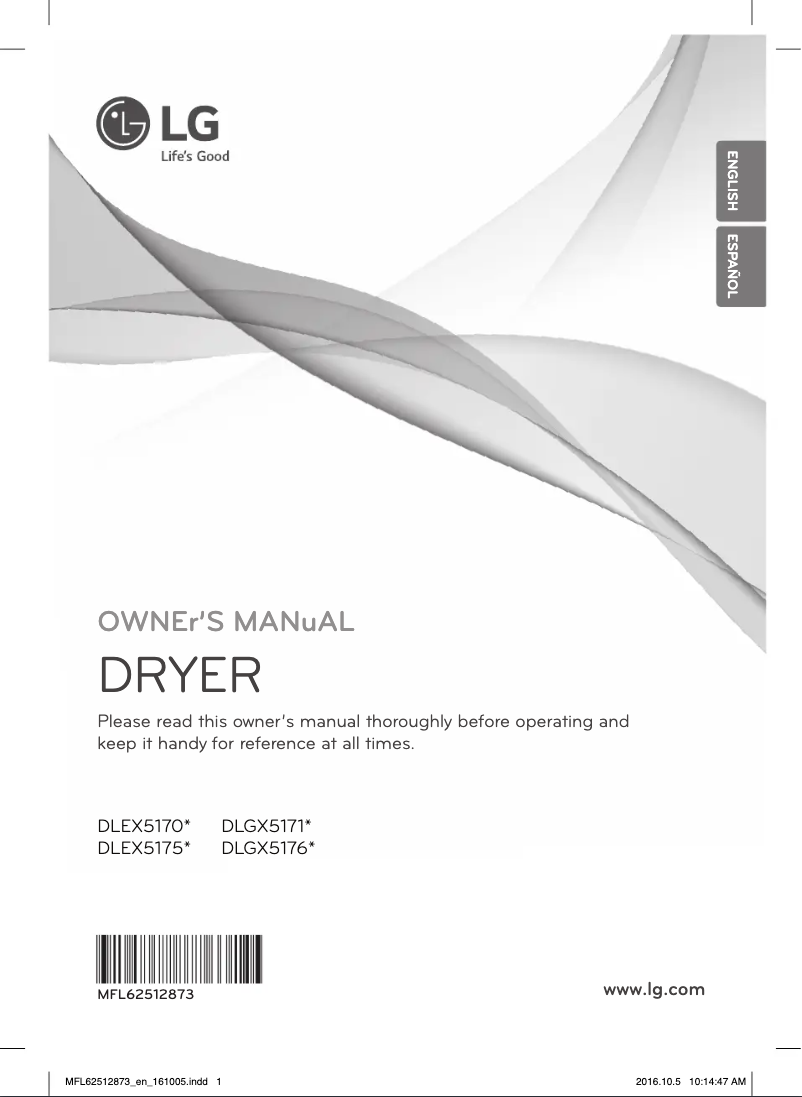 Page n°1 - Manuel utilisateur LG DLEX5170W