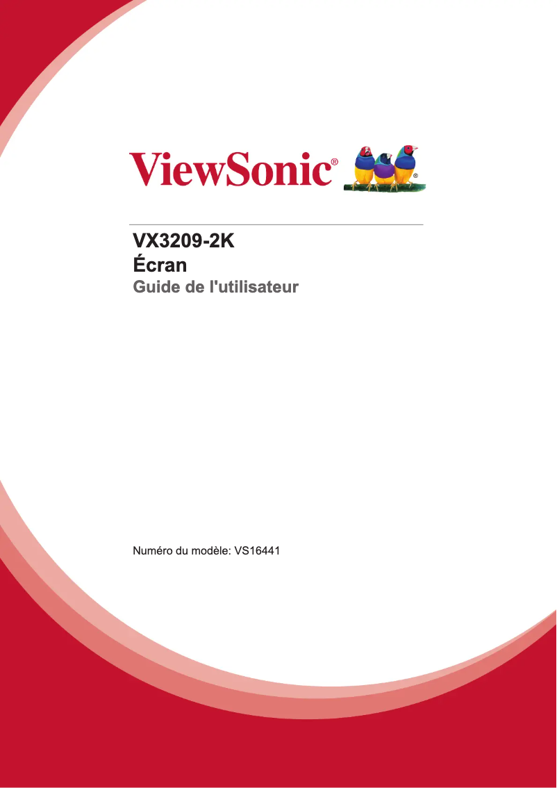 Page 1 de la notice Manuel utilisateur Viewsonic VX3209-2K