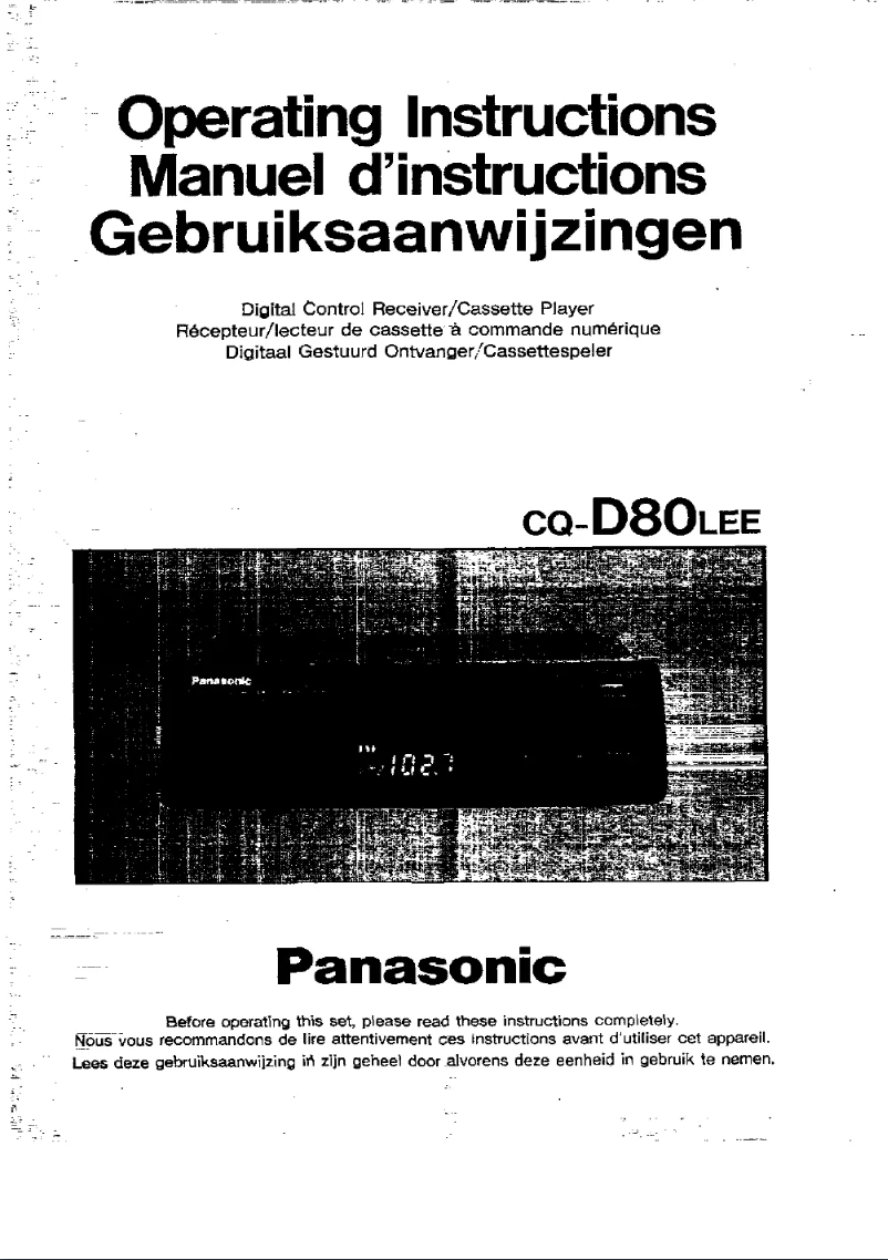 Page n°1 - Manuel utilisateur Panasonic CQ-D80L
