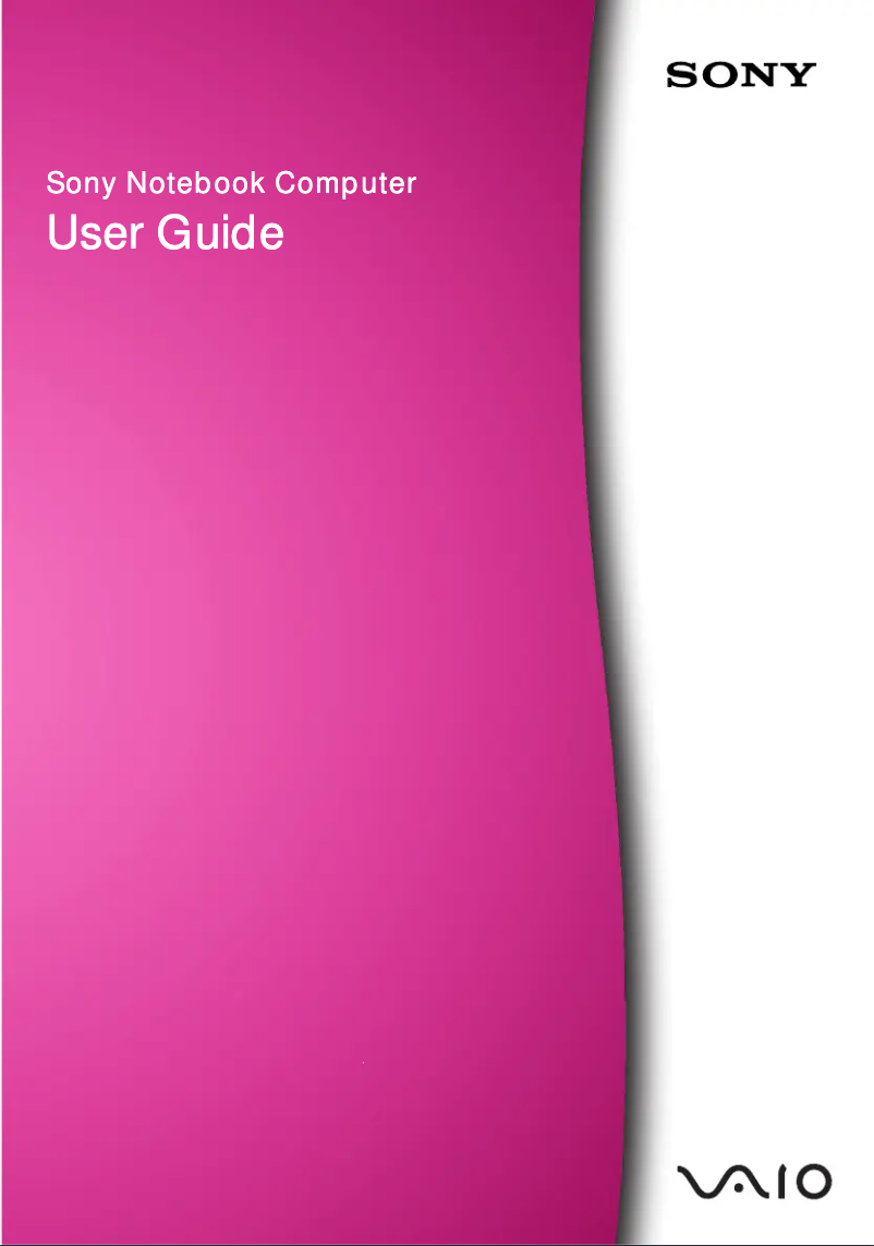 Image de la première page du manuel de l'appareil Vaio PCG-C1F