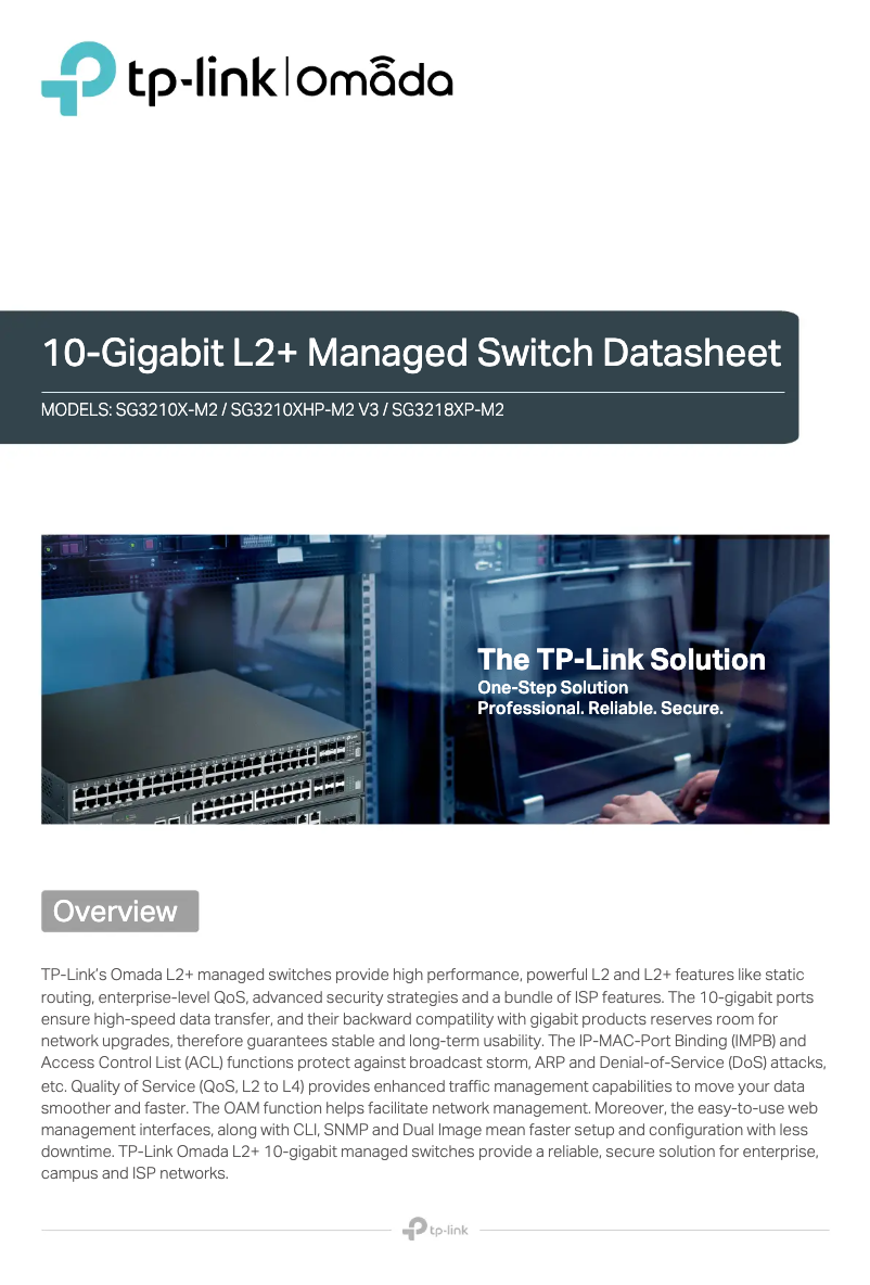 Page n°1 - Fiche technique TP-Link Omada SG3210X-M2