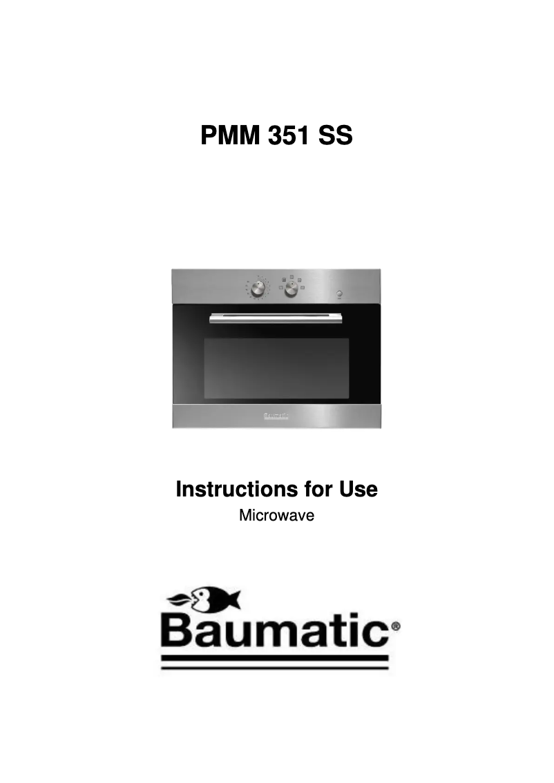 Page 1 de la notice Manuel utilisateur Baumatic PMM351SS