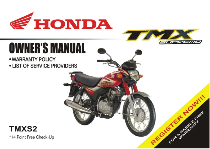 Page 1 de la notice Manuel utilisateur Honda TMX Supremo TMXS2 (2018)